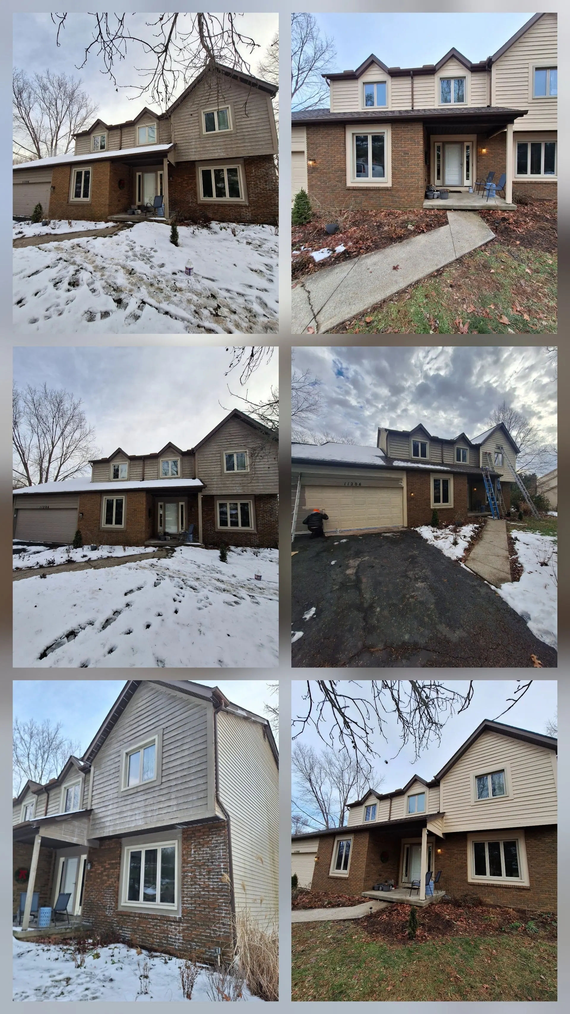 Winter exterior painting project collage