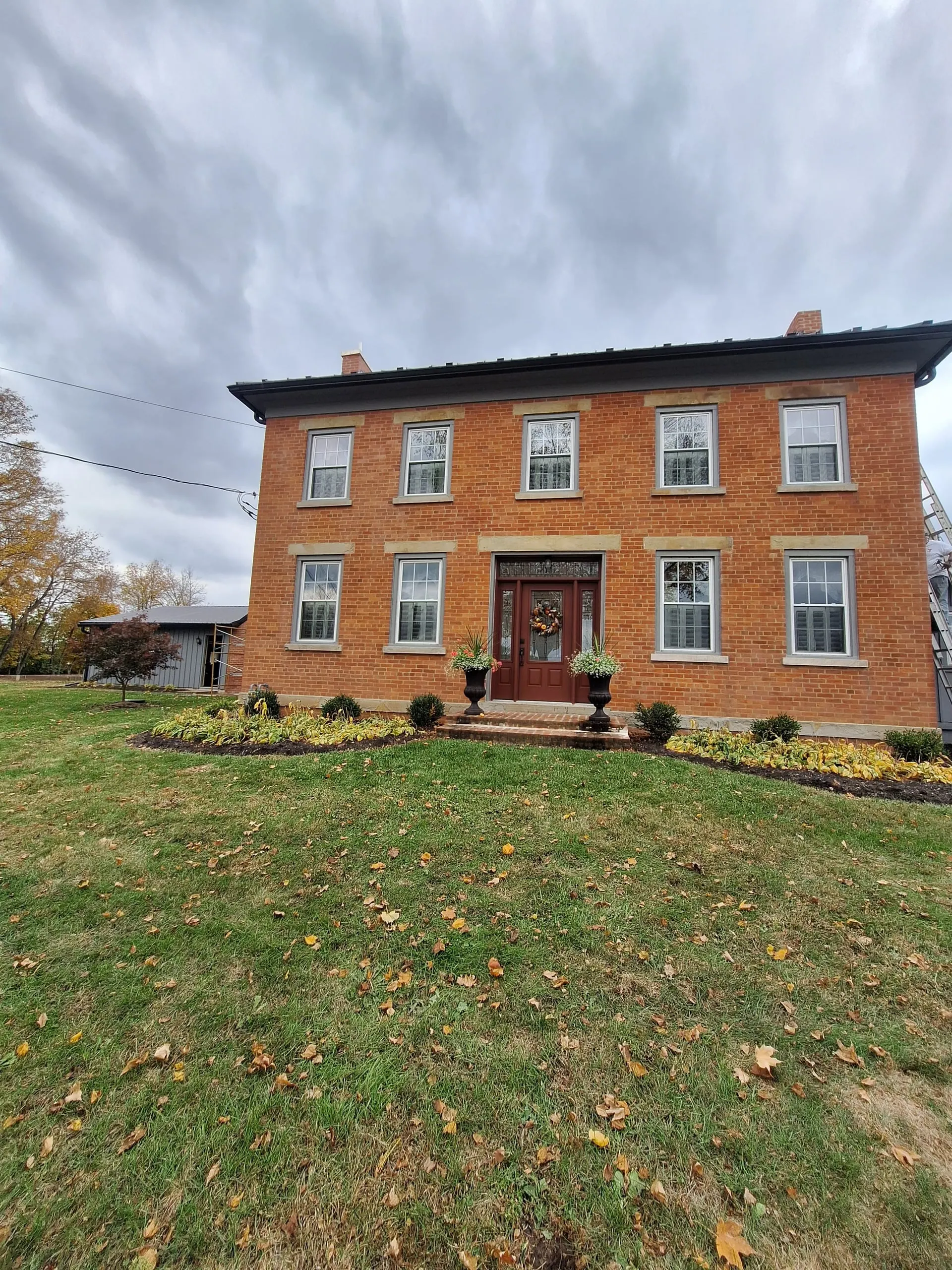 Exterior painting on residential home