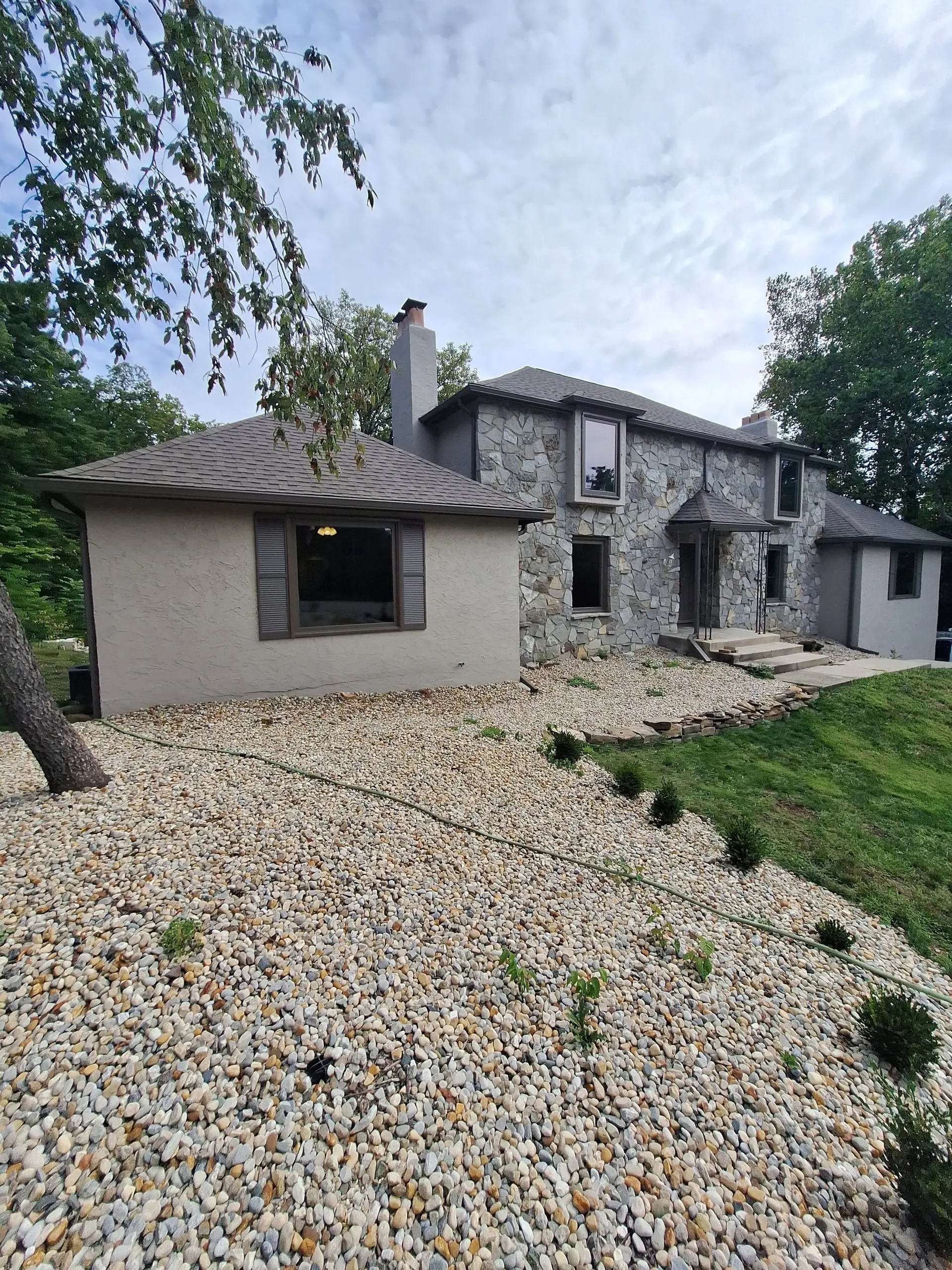 Exterior painting with new color scheme