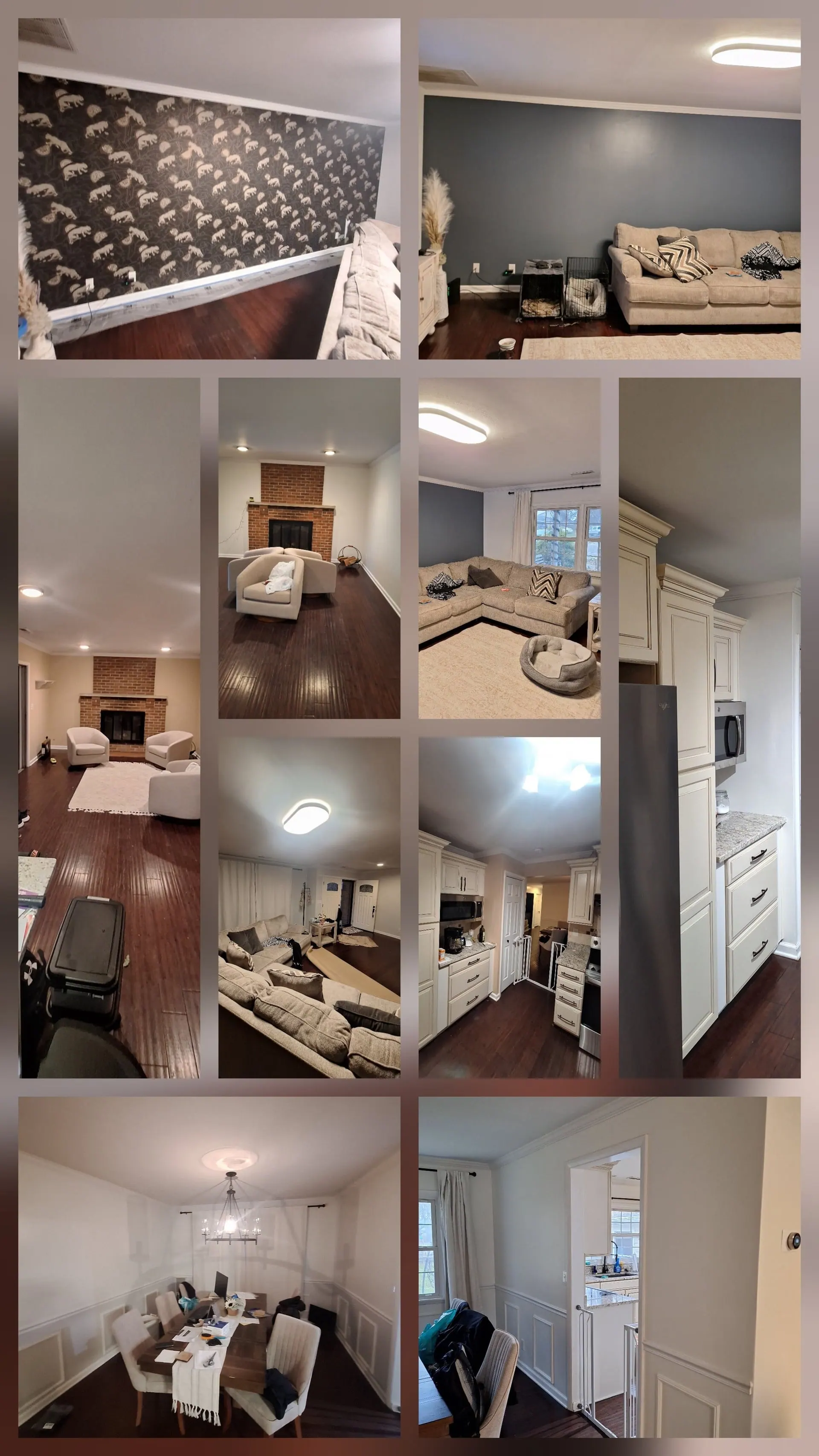 Dining room interior painting with neutral tones