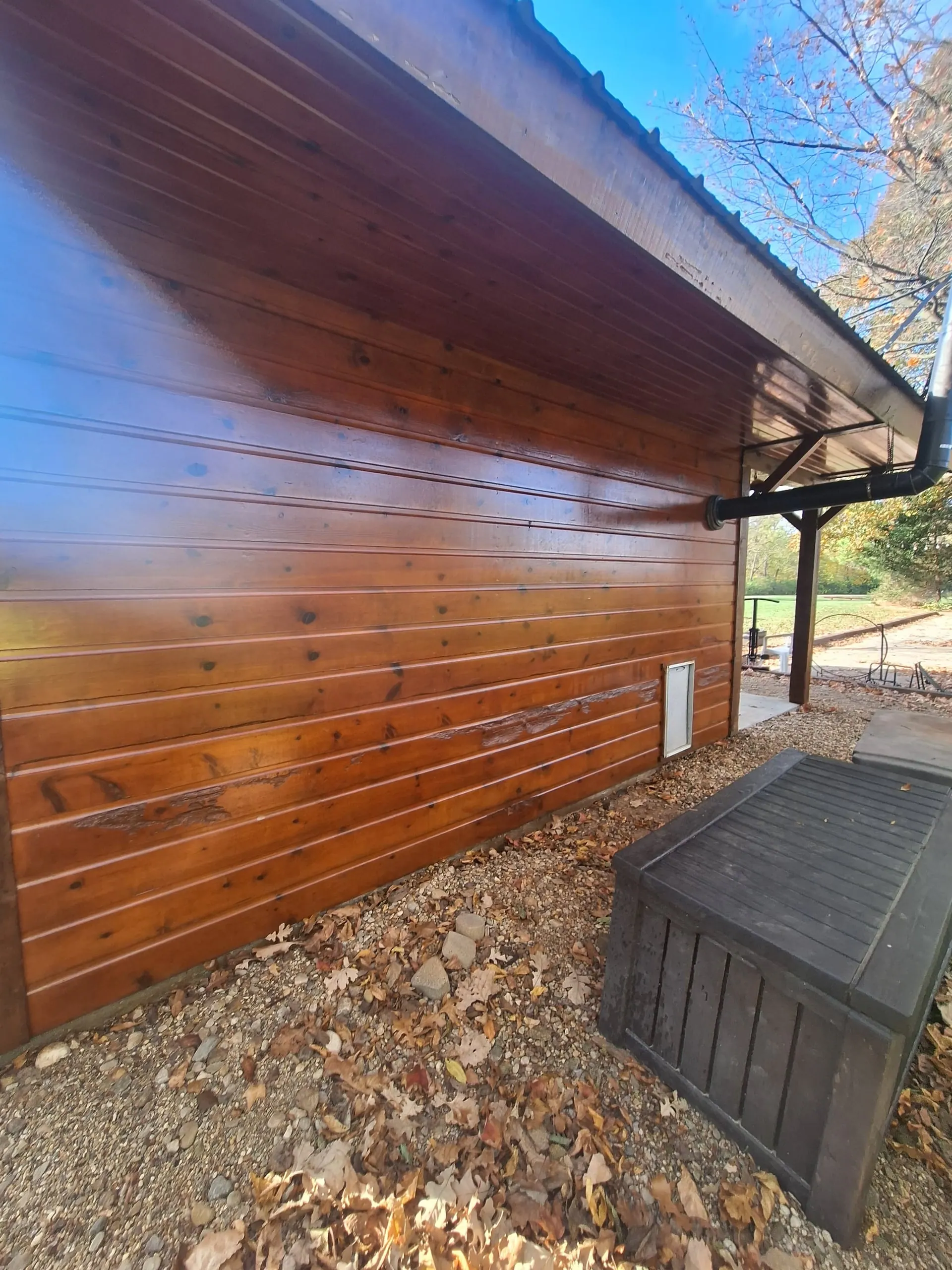 Power washing project on residential driveway