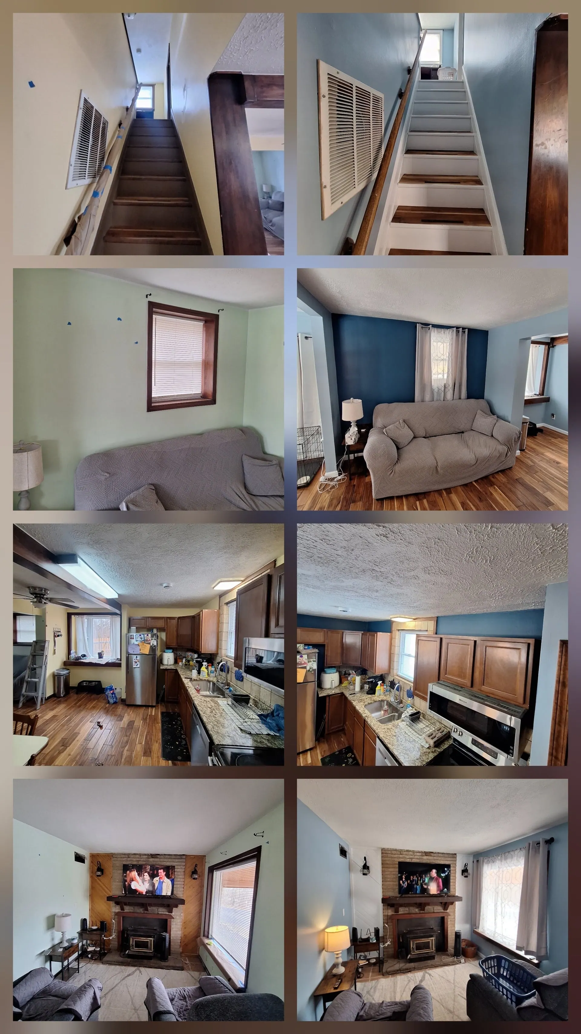 Full house interior painting project collage